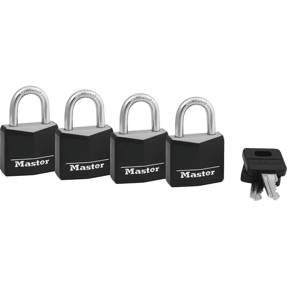 Master Lock Covered Solid Body Keyed Padlock - Pack of 6