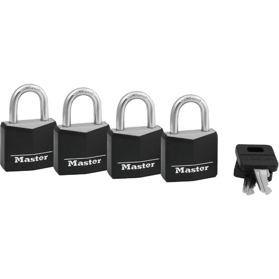 Master Lock Covered Solid Body Keyed Padlock - Pack of 8