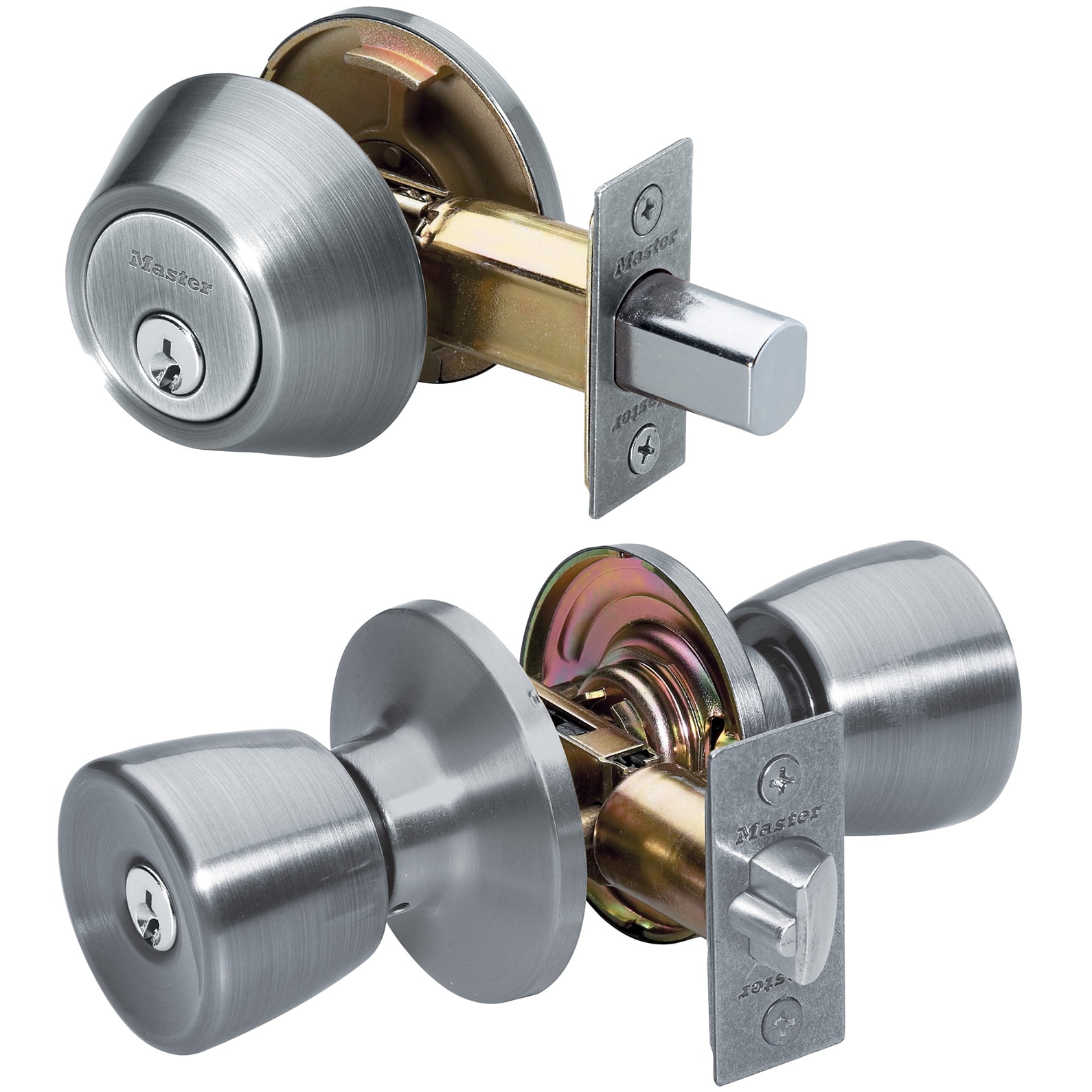 GOBEKOR Polished Brass Passage Door Knob – Keyless Tulip Design, Adjustable Latch For Interior Doors
