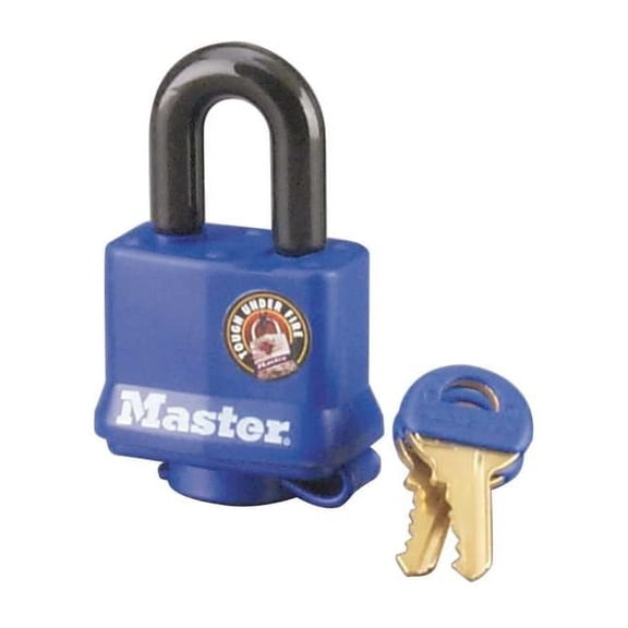 Padlock, Keyed Alike, Standard Shackle, Rectangular Steel Body, Steel Shackle, 1/2 in W