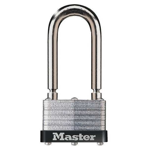 Master Lock Keyed Padlock, 13/16 in,Rectangle,Silver