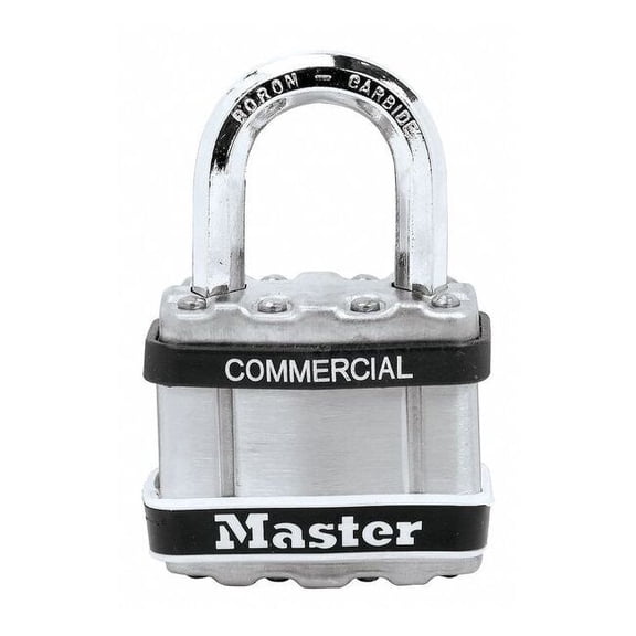 Padlock, Keyed Alike, Standard Shackle, Square Stainless Steel Body, Boron Shackle, 13/16 in W