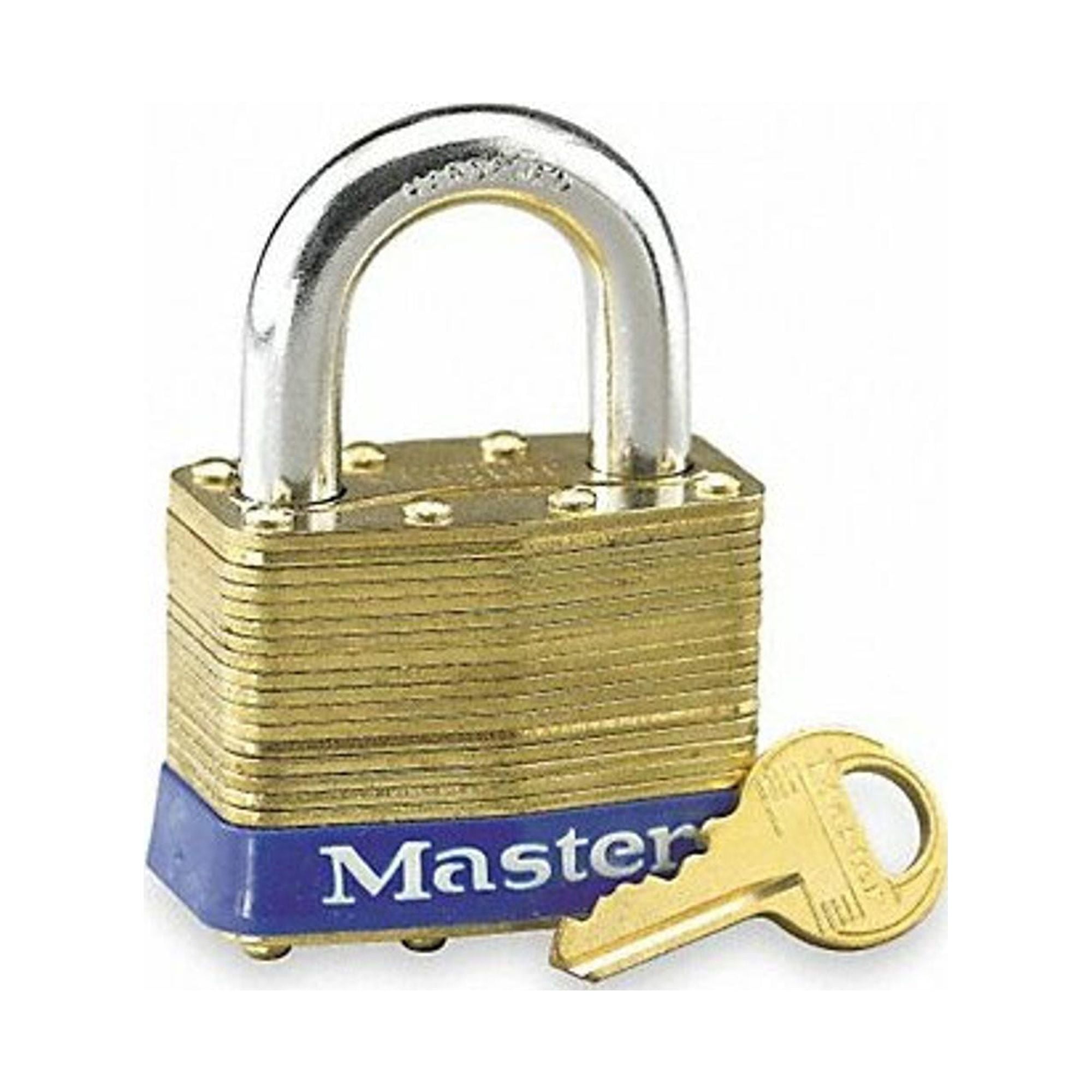 Master Lock Keyed Padlock, 15/16 in,Rectangle,Gold 6