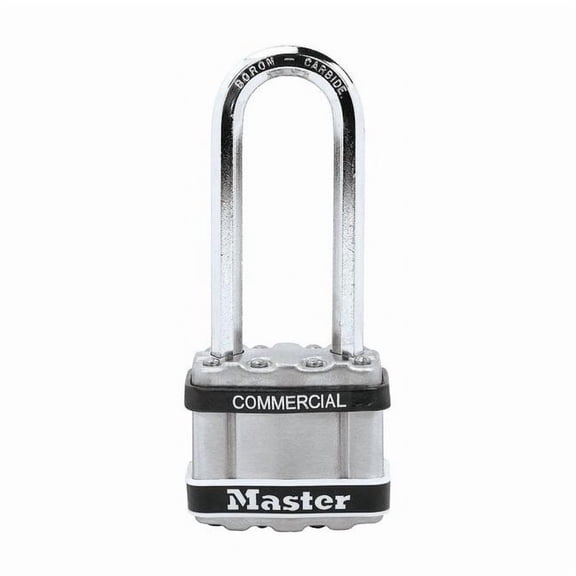 Padlock, Keyed Alike, Long Shackle, Square Stainless Steel Body, Boron Shackle, 15/16 in W
