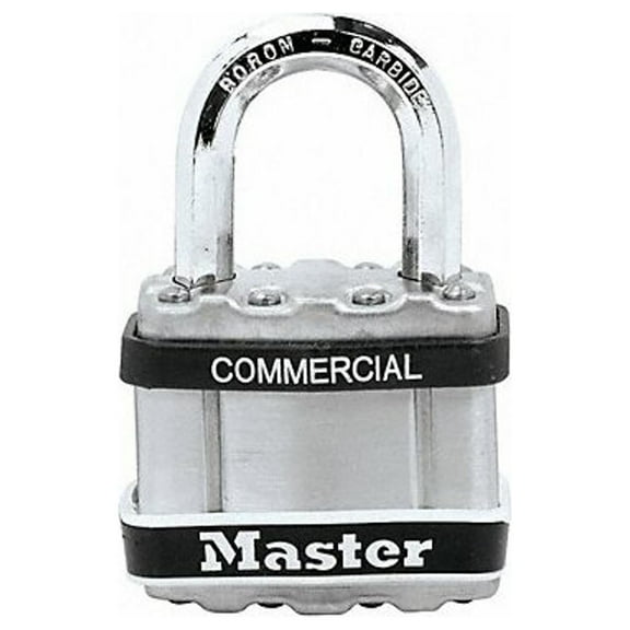 Master Lock Keyed Padlock, 15/16 in,Rectangle,Silver M5KASTS