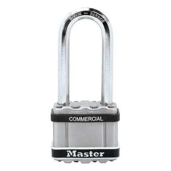 Master Lock Keyed Padlock, 15/16 in,Rectangle,Silver M5LJSTS