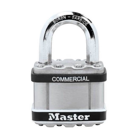 Master Lock Keyed Padlock, 15/16 in,Rectangle,Silver M5STS