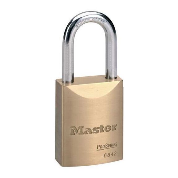 Master Lock Keyed Padlock, 25/32 in,Rectangle,Gold 6842D045KA