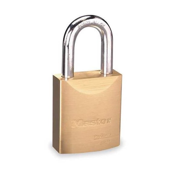 Padlock, Coreless, Long Shackle, Rectangular Brass Body, Boron Shackle, 29/32 in W