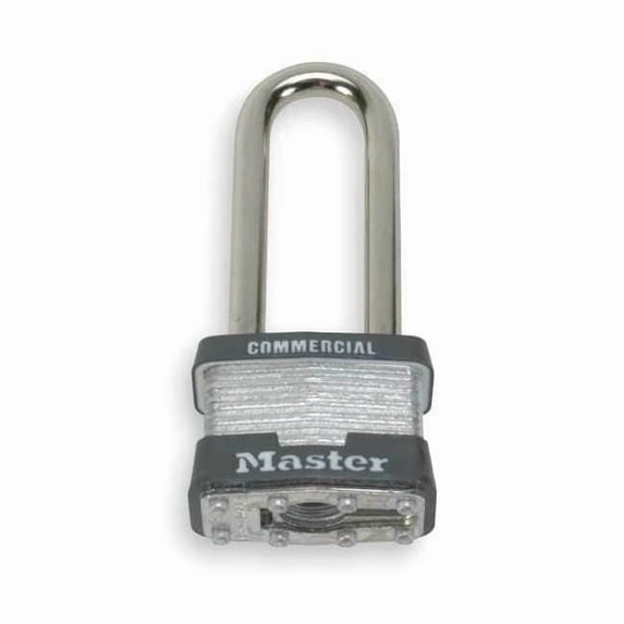 Padlock, Keyed Alike, Long Shackle, Rectangular Steel Body, Steel Shackle, 3/4 in W