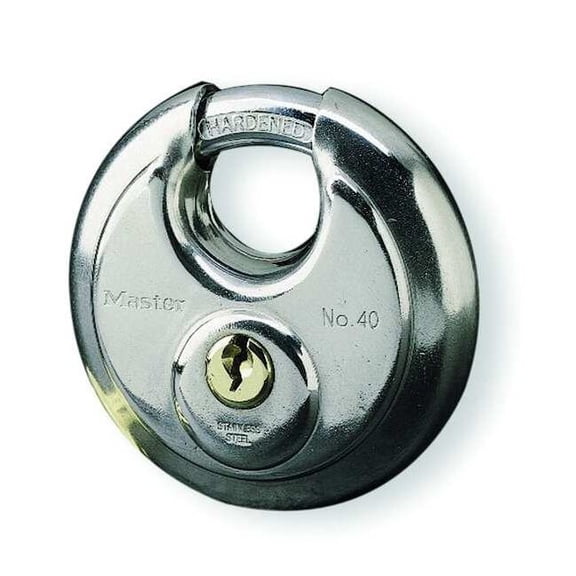Master Lock Keyed Padlock, 3/4 in,Round,Silver 40KAD