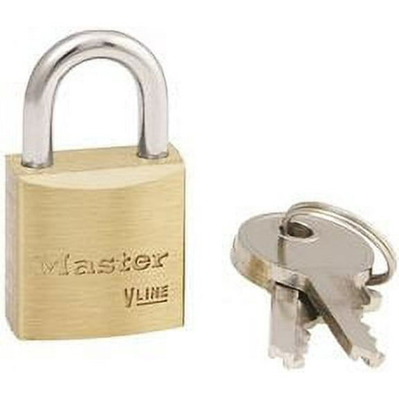 Master Lock Keyed Padlock, 3/8 in,Rectangle,Gold 4120KA
