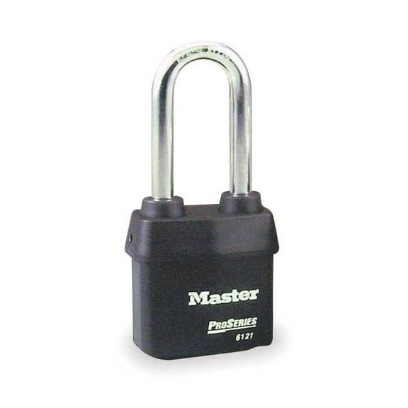 Padlock, Keyed Alike, Long Shackle, Rectangular Steel Body, Boron Shackle, 7/8 in W