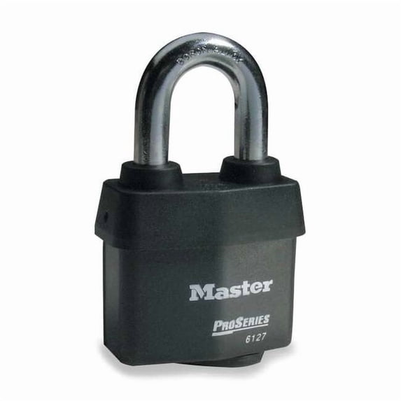 Padlock, Keyed Alike, Standard Shackle, Rectangular Steel Body, Boron Shackle, 7/8 in W
