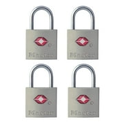 Master Lock TSA Approved Keyed Luggage Locks, 4 Pack, Solid Metal Body