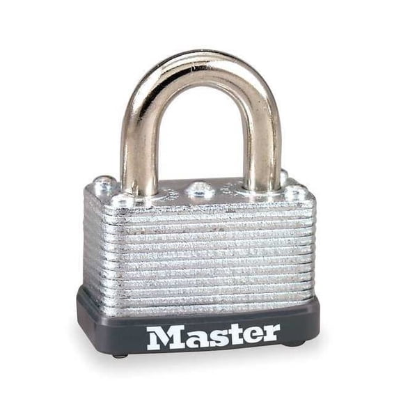 Master Lock Keyed Padlock, 9/16 in,Rectangle,Silver 22
