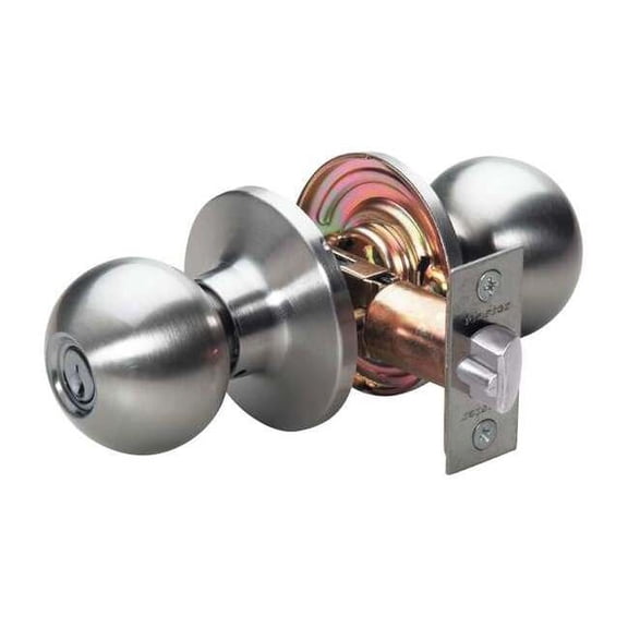Master Lock Knob Lockset,Ball Style,Satin Nickel BA0115KA4S