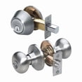 thumbnail image 1 of Master Lock Knob Lockset,Biscuit Style,Satin Nickel BCC0615KA, 1 of 1
