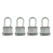 Master Lock Laminated Steel 44 mm 1-3/4 in Padlock with Key, 38 mm 1-1/2 in shackle, 4 pack