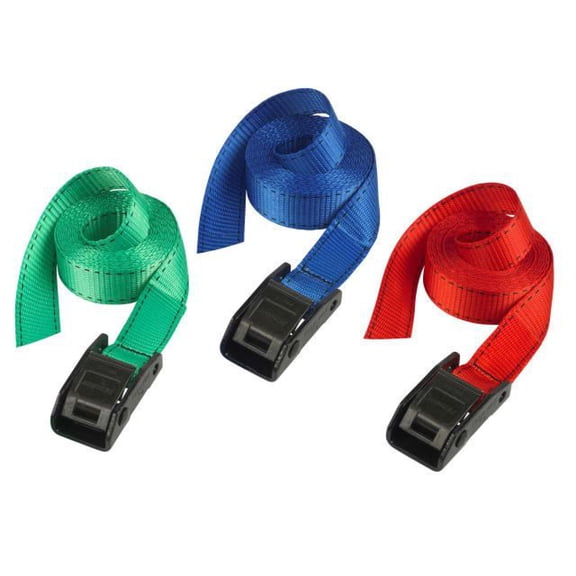 Master Lock - Lashing Strap with Metal Buckle, Coloured 2.5m 150kg (Pack 2)
