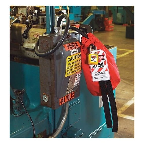 Master Lock Lckout Cinch Sack Cover,Red,1/4 In. Dia. 453XL