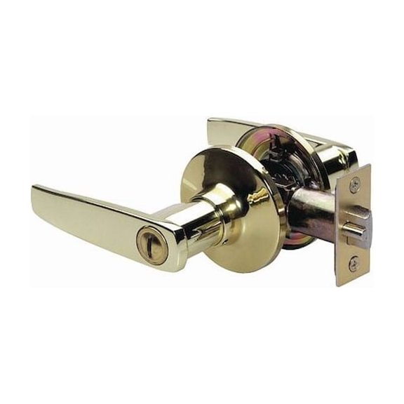 Master Lock Lever Lockset,Polished Brss,Strght Style SLL0303BOX