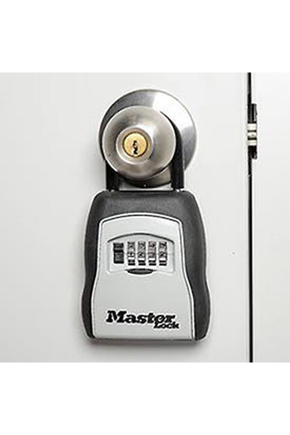 5400D Key Lock Box - Outdoor Lockbox for House Keys, Realtor Lock Box with Resettable Combination Code, Portable Key Safe Storage for Spare Keys, Hide-A-Key Secure Box, Black