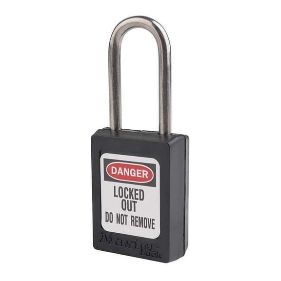 Master Lock Lockout Padlock,KA,Black,1-13/16"H,PK12 S31KAS12BLK
