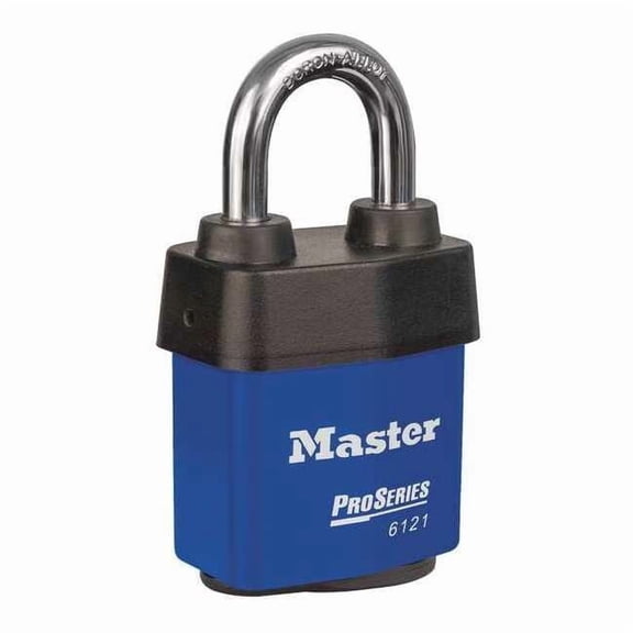 Lockout Padlock, Keyed Alike, Steel, Blue, 1 1/8 in Shackle Height, 2 1/8 in Body Width