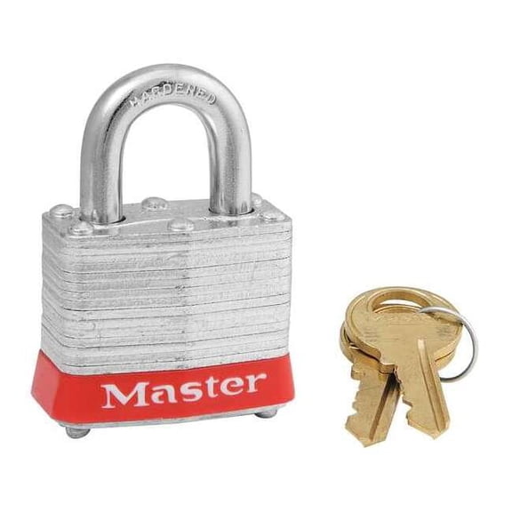 Master Lock Lockout Padlock,KA,Red,1-1/4"H,PK3 3KAS3RED