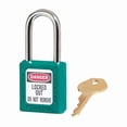 thumbnail image 1 of Lockout Padlock, Keyed Different, Thermoplastic, Standard Body, Steel, Teal, PK6, 1 of 1