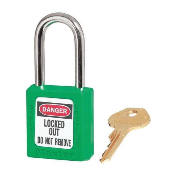 Master Lock Lockout Padlock,KD,Green,1-3/4"H,PK6 410S6GRN