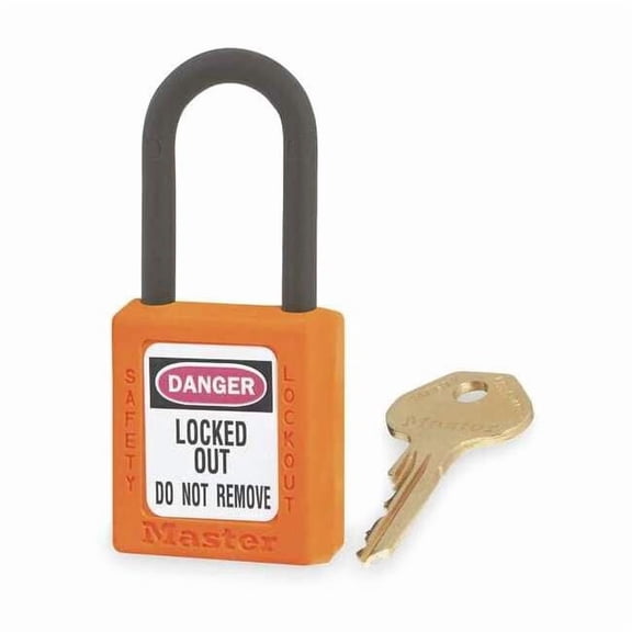 Lockout Padlock, Keyed Different, Thermoplastic, Orange, 1 1/2 in Shackle Height 406ORJ