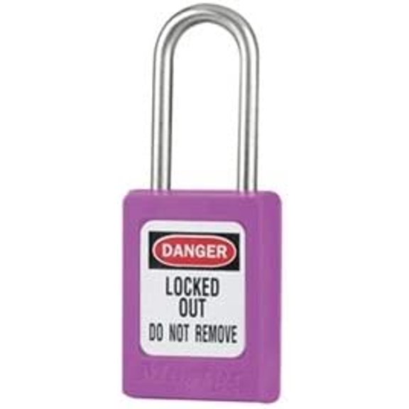 Lockout Padlock, KD, Purple, 3/16 in.