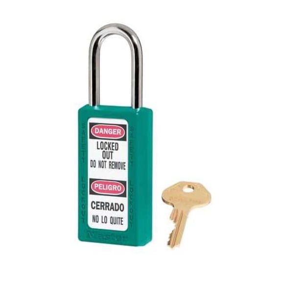 Master Lock Lockout Padlock,KD,Teal,3"H 411TEAL