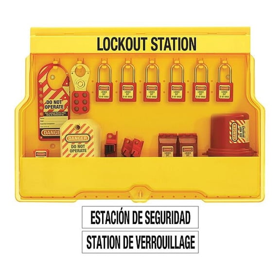 Master Lock Lockout Station,Filled,6 Padlocks S1850E410