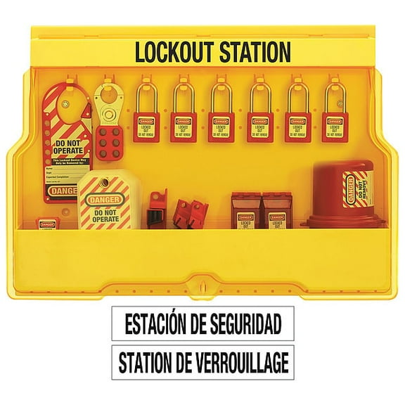 Master Lock Lockout Station,Filled,6 Padlocks S1850E410