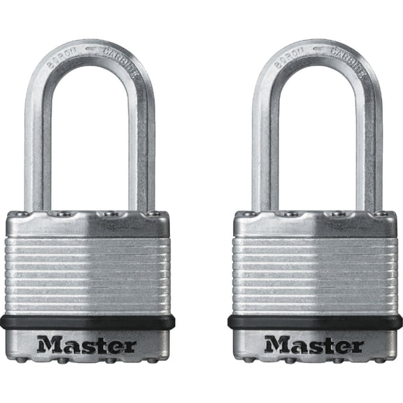 Master Lock M1XTLFHC 1-1/2" Stainless Steel Long Shackle Magnum Padlock (2 Count)
