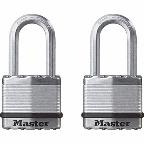 Master Lock M1XTLFHC 1-3/4" Stainless Steel Long Shackle Magnum Padlock 2 Count