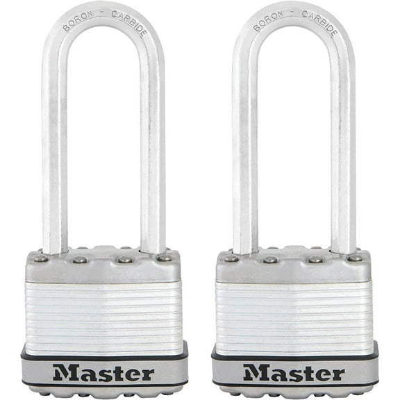Master Lock M1XTLJ Magnum Heavy Duty Padlock with Key, 2 Pack Keyed-Alike