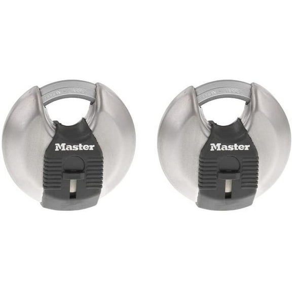 Master Lock M40XT Magnum Heavy Duty Stainless Steel Discus Padlock with Key, Pack of 2 Keyed Alike
