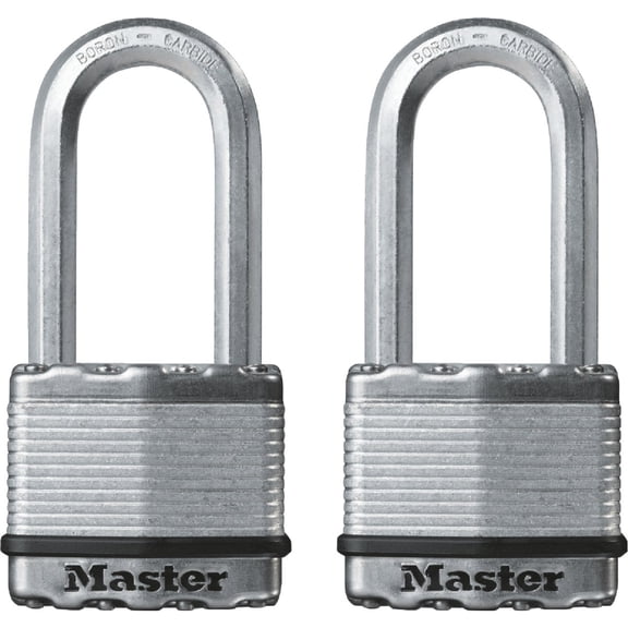 2-pack Master Lock Heavy Duty Outdoor Padlock Magnum - Weather-Resistant Key Lock - 2 Pack, Keyed-Alike Residential Use, Standard Application