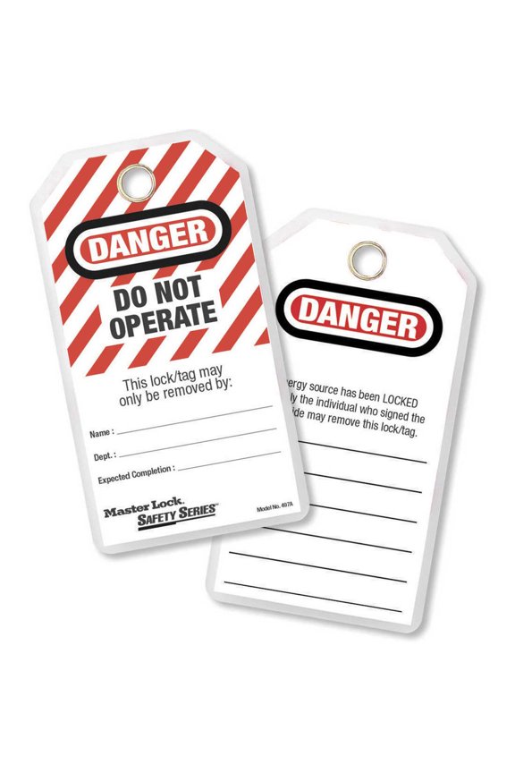 , MLK497A, Heavy-duty English Tags, 12 / Pack, Red