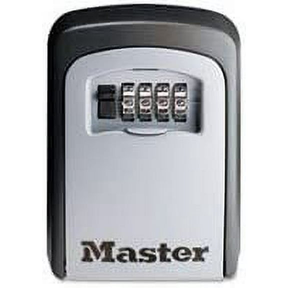 Master Lock Combination Lockbox 5401D - 5-Key Steel - 3 7/8W x 1 1/2D x 4 5/8H, Black/Silver