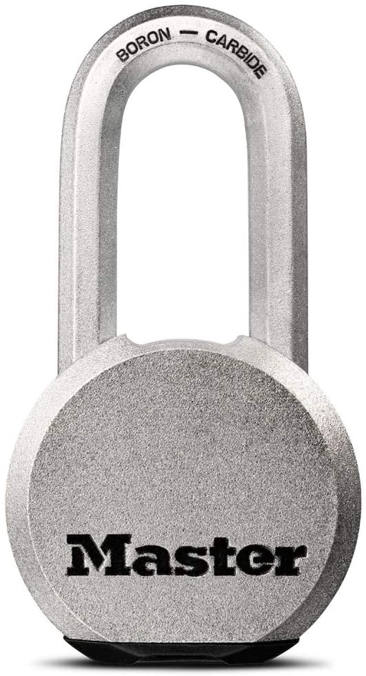 Master Lock Magnum Heavy Duty Solid Steel Silver Padlock with Key, Cut ...