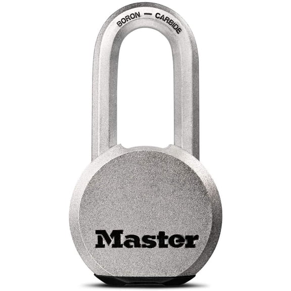 Master Lock Magnum Heavy Duty Solid Steel Silver Padlock with Key, Cut Resistant Gate Locks for Outdoor Fence or Shed, 14/32 x 2 15/16 Inches, M930XKADLH