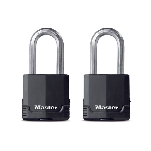 Master Lock Magnum M515XTLH, 2-1/8in (54mm) Width, 2 in Shackle Length, Laminated Steel, 2 Piece