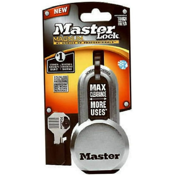 Master Lock Magnum Covered Solid Body Padlock - Hardened Steel, M19 Key - 2 in Shackle