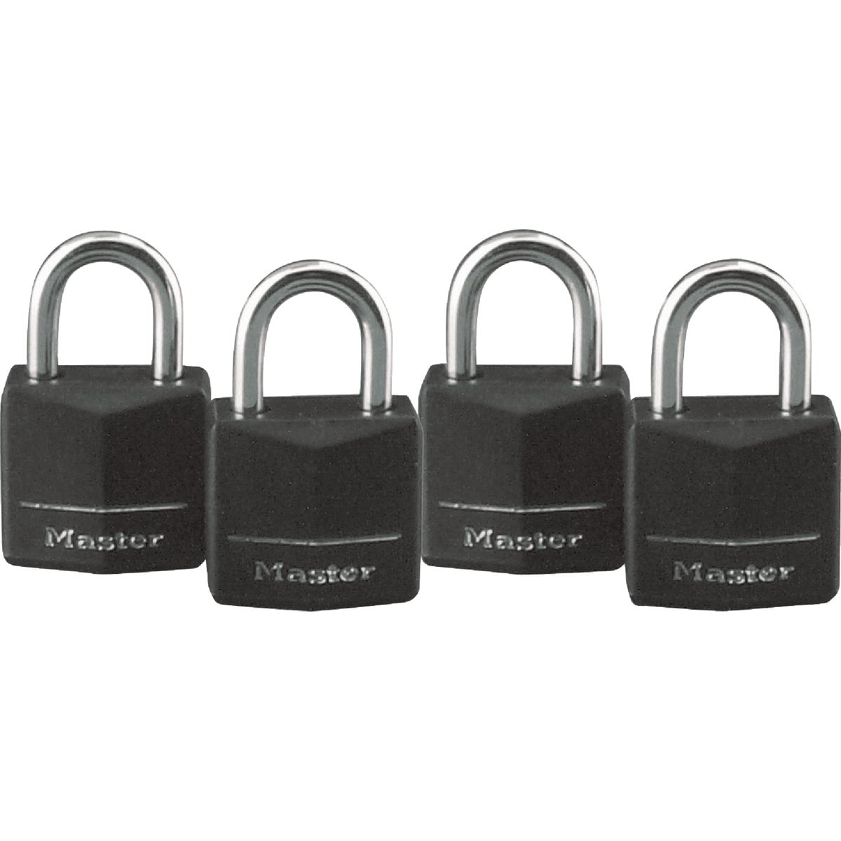 Master Lock Covered Solid Body Padlock, 3/4in Wide, 4 pack