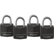 Master Lock Covered Solid Body Padlock, 3/4in Wide, 4 pack